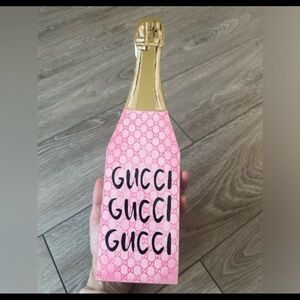 NWT Fashion pink bottle shaped Desk Decor Block Art